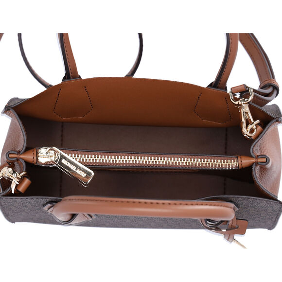 Michael Kors Mercer Medium MK Brown Signature Messenger Satchel Bag Crossbody - Picture 4 of 4